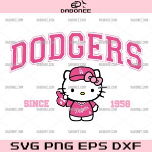 Hello Kitty Baseball Los Angeles Dodgers SVG PNG