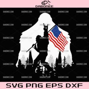 Bigfoot 4th of July SVG, Bigfoot American Flag SVG