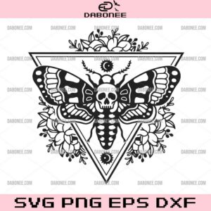 Death Head Moth Mandala SVG, Floral Moth SVG