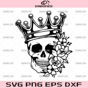 Floral Skill Crown SVG, Skull King SVG