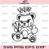 Gangster Teddy King SVG, Teddy Bear Middle Finger SVG