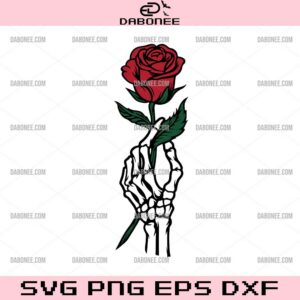 Skeleton Hand Rose SVG, Flower Rose SVG, Skeleton SVG