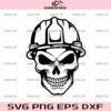 Skull Construction SVG, Skull With Hard Hat SVG, Skull Engineer SVG