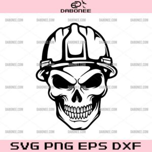 Skull Construction SVG, Skull With Hard Hat SVG, Skull Engineer SVG