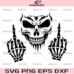 Skull Middle Finger SVG, Fucking Skull SVG