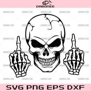 Skull Middle Finger SVG, Skeleton SVG, Skull SVG