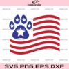 Dog 4th of July SVG, Dog Paw American flag SVG, Patriotic Dog SVG