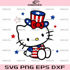 Hello Kitty Happy Presidents Day SVG, Hello Kitty Happy 4Th Of July SVG