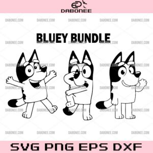 Bluey Bundle SVG, Bluey Cartoon Silhouette SVG