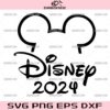 Mickey Head Disney 2024 SVG, Mickey 2024 Silhouette SVG