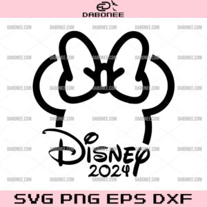 Minnie Mouse Disney 2024 SVG, Minnie 2024 Silhouette SVG