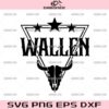 Morgan Wallen Symbol SVG, Wallen Bull Skull SVG