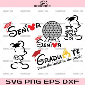 Disney Mouse 2024 Senior Bundle SVG, Graduate Senior 2024 SVG