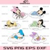 Mickey And Friends Sleeping Bundle SVG, Sweet Dream Baby Mickey Mouse And Friends SVG