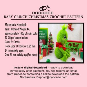 Baby Grinch Christmas Crochet Pattern PDF Instant Download