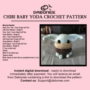 Chibi Baby Yoda Crochet Pattern PDF Instant Download