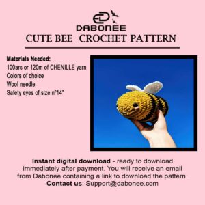 Cute Bee Crochet Pattern PDF Instant Download