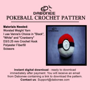 Pokeball Crochet Pattern PDF Instant Download