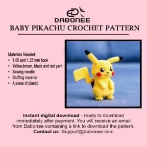 Baby Pikachu Crochet Pattern PDF Instant Download