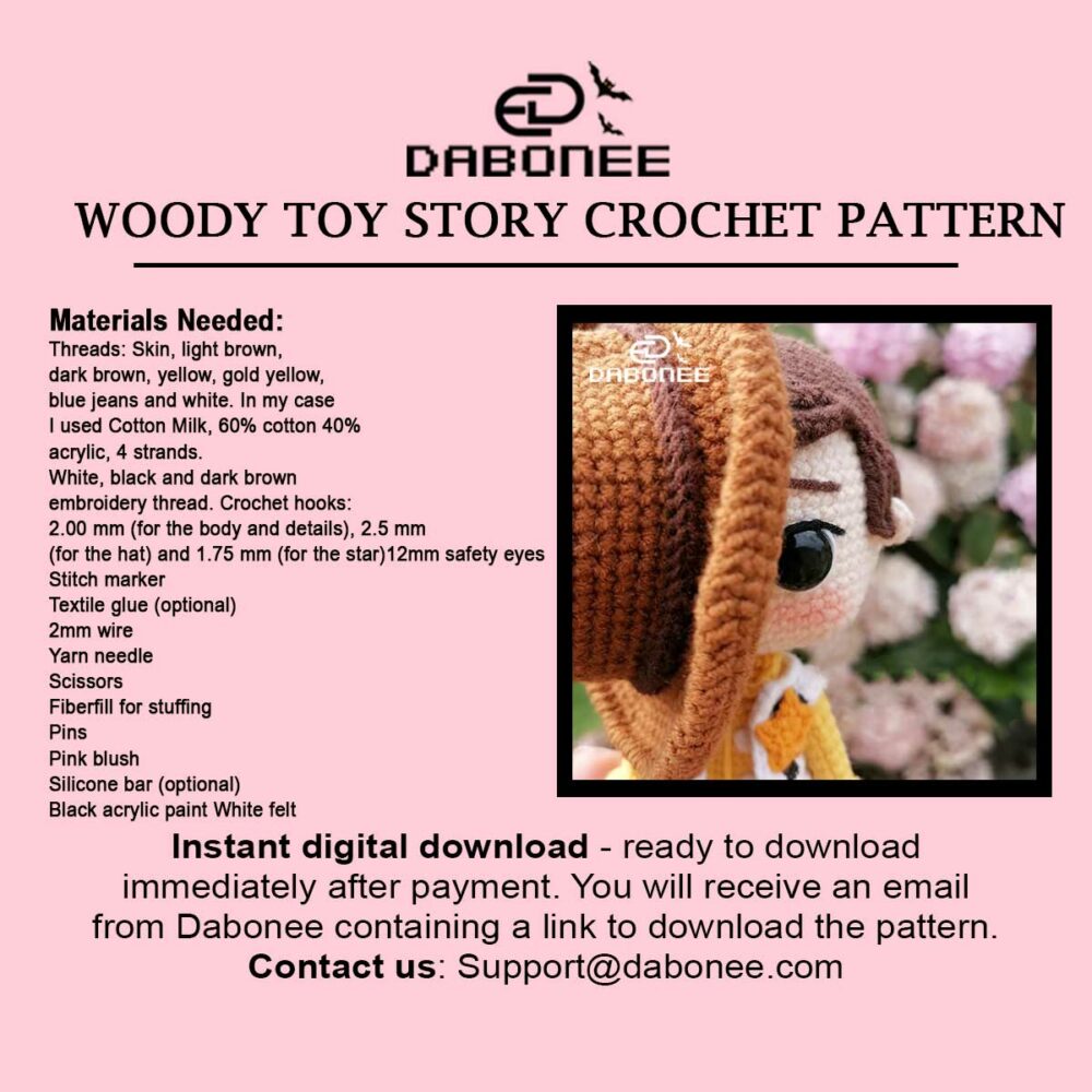 Woody Toy Story Crochet Pattern PDF Instant Download