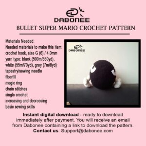 Bullet Super Mario Crochet Pattern