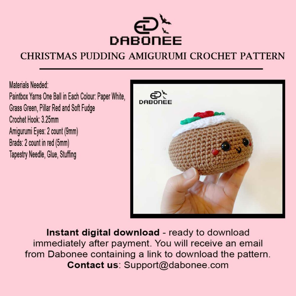 Christmas Pudding Amigurumi Crochet Pattern