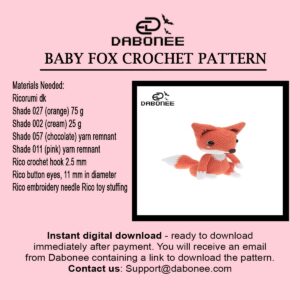 Baby Fox Crochet Pattern PDF