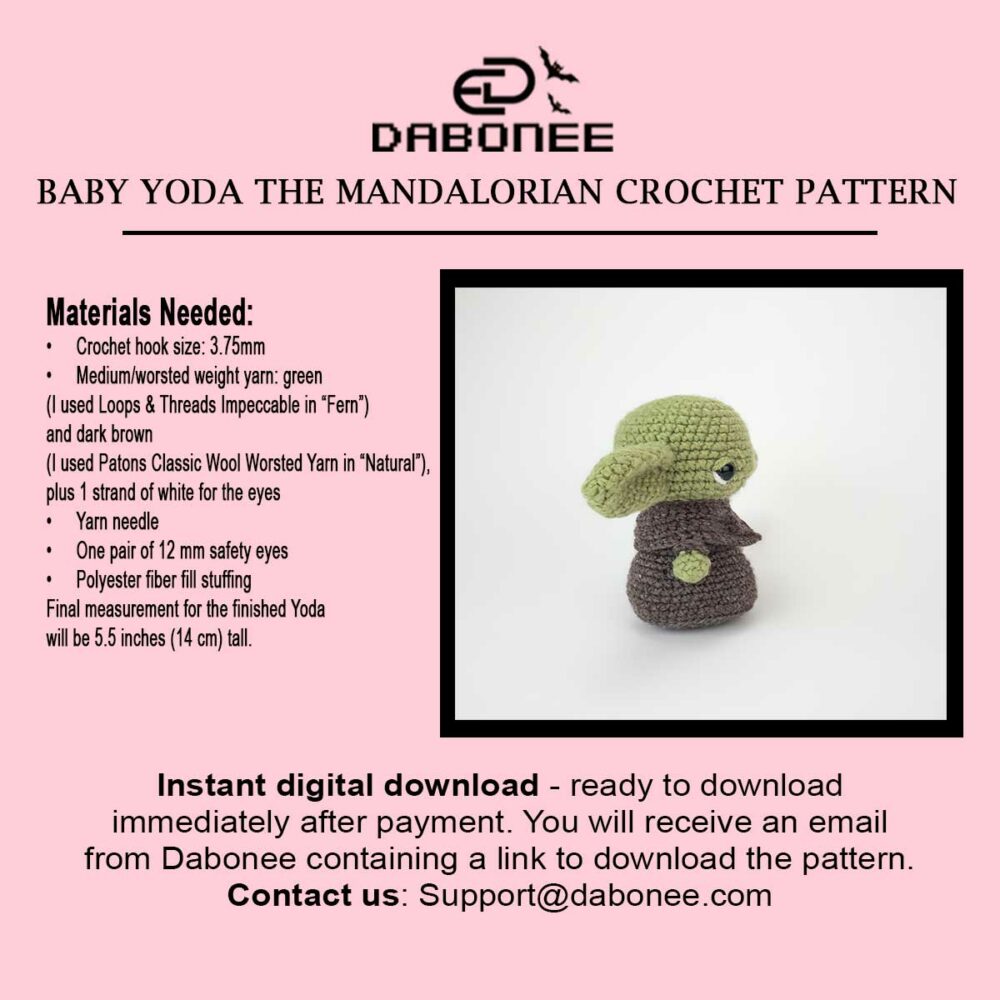 Baby Yoda The Mandalorian Crochet Pattern PDF Instant Download