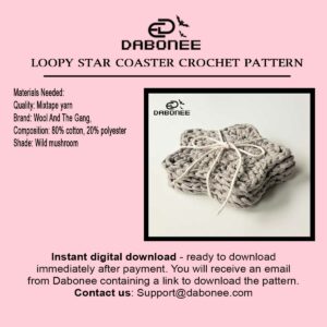 Loopy Star Coaster Crochet Pattern