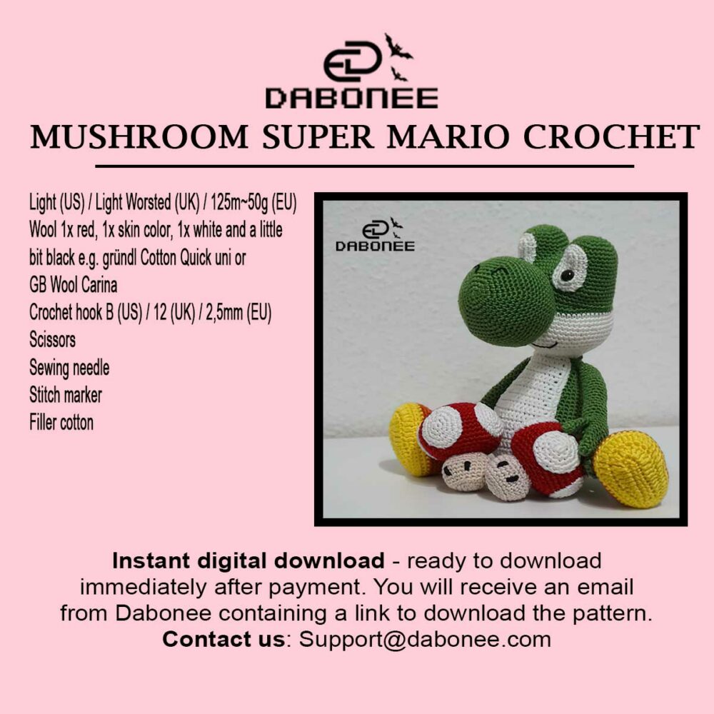 Mushroom Super Mario Crochet Pattern