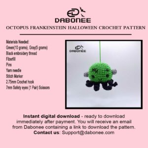 Octopus Frankenstein Halloween Crochet Pattern