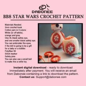 BB8 Star Wars Crochet Pattern PDF Instant Download