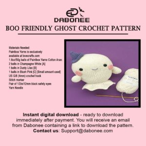 Boo Friendly Ghost Crochet Pattern PDF Instant Download