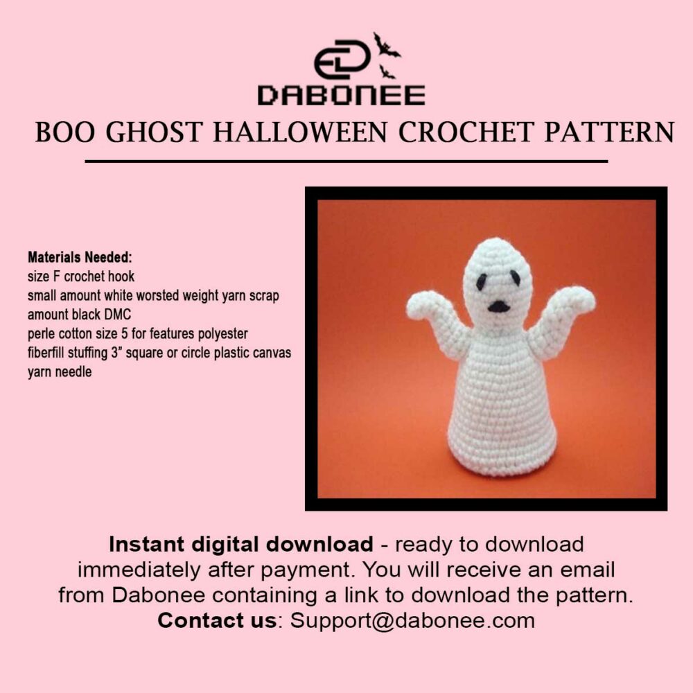 Boo Ghost Halloween Crochet Pattern PDF Instant Download