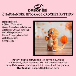 Charmander Hitokage Crochet Pattern PDF Instant Download