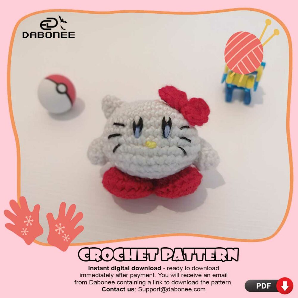 Kirby Hello Kitty Crochet Pattern PDF Instant Download