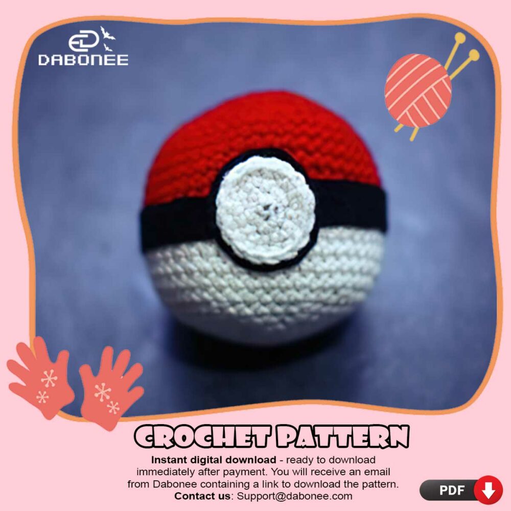 Pokeball Crochet Pattern PDF Instant Download