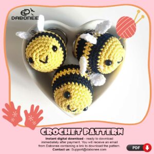 Bumble Bee Keyring Crochet Pattern