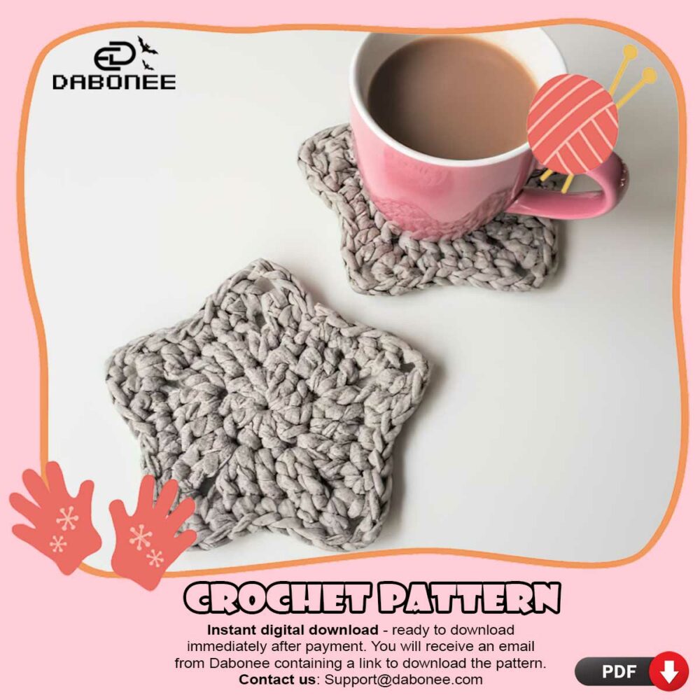 Loopy Star Coaster Crochet Pattern