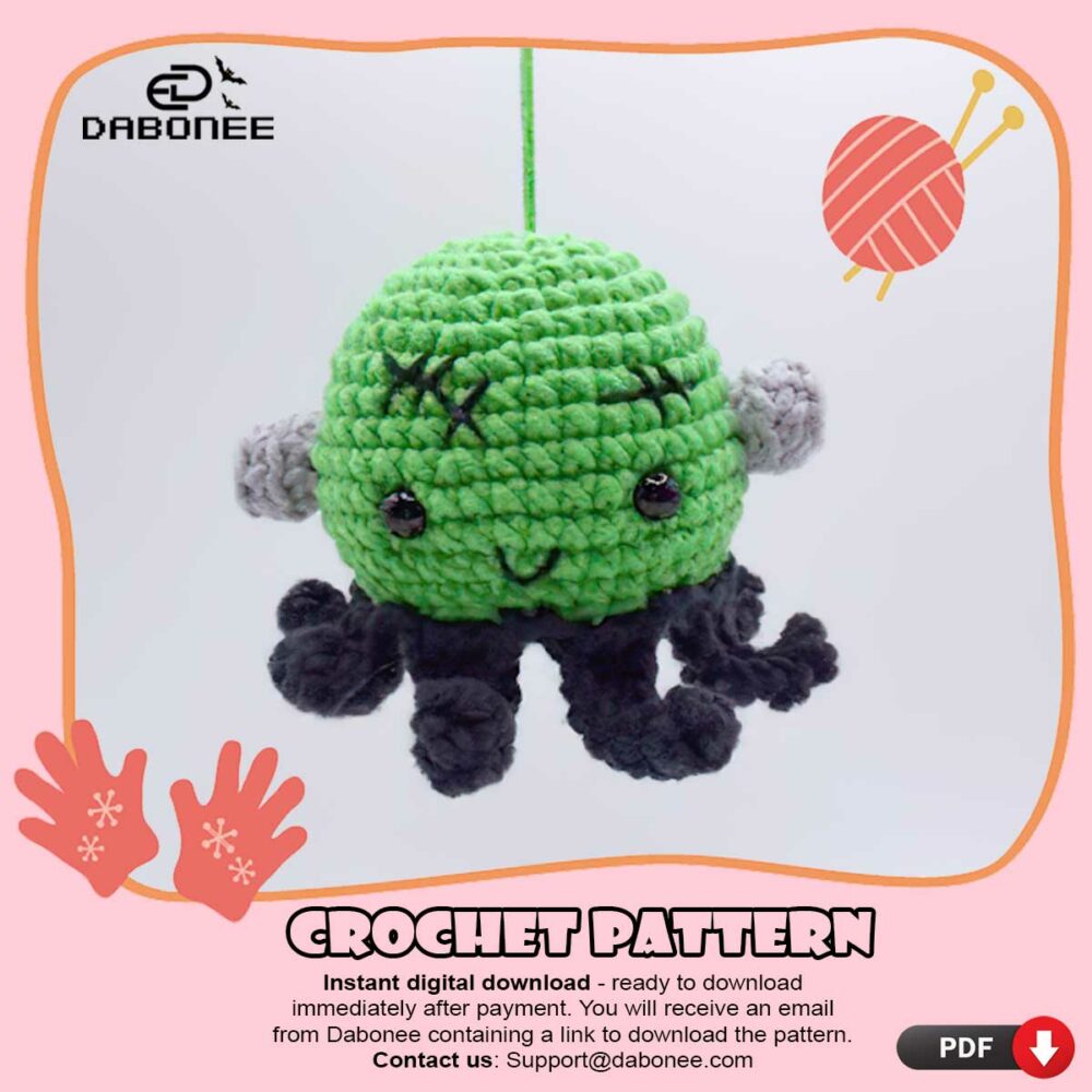 Octopus Frankenstein Halloween Crochet Pattern