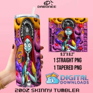 Sally Skelelington 3D Design 20oz Tumbler Wrap PNG File