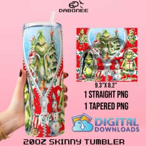 The Grinch Zipper 20oz Tumbler Wrap PNG File