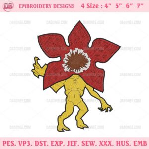 Demon Gorgon Embroidery Designs, Stranger Things Embroidery Design File