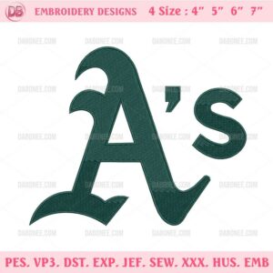 Oakland Athletics Logo Embroidery Design Files