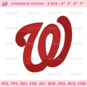 Washington Nationals Logo Embroidery Design Files