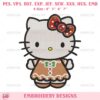 Hello Kitty Gingerbread Embroidery Designs, Hello Kitty Christmas Embroidery Design File