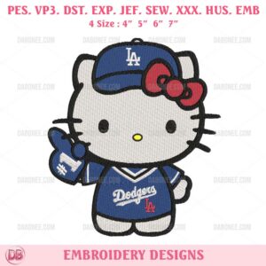 Hello Kitty Los Angeles Dodgers Embroidery Designs