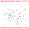 Love Together Embroidery Design Files, Couple Holding Hands Embroidery Pattern