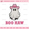 Pink Boo Haw Embroidery Designs, Pink Cowgirl Ghost Halloween Embroidery Design Files