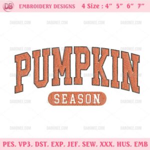 Pumpkin Season Embroidery Design, Fall Pumpkin Halloween Embroidery Pattern